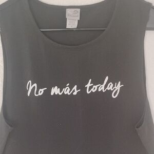 Champion Black Muscle Tee with White Text